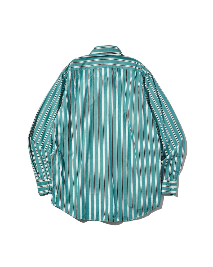 Men Battenwear Shirts | Bd Scout Shirt Teal Stripe