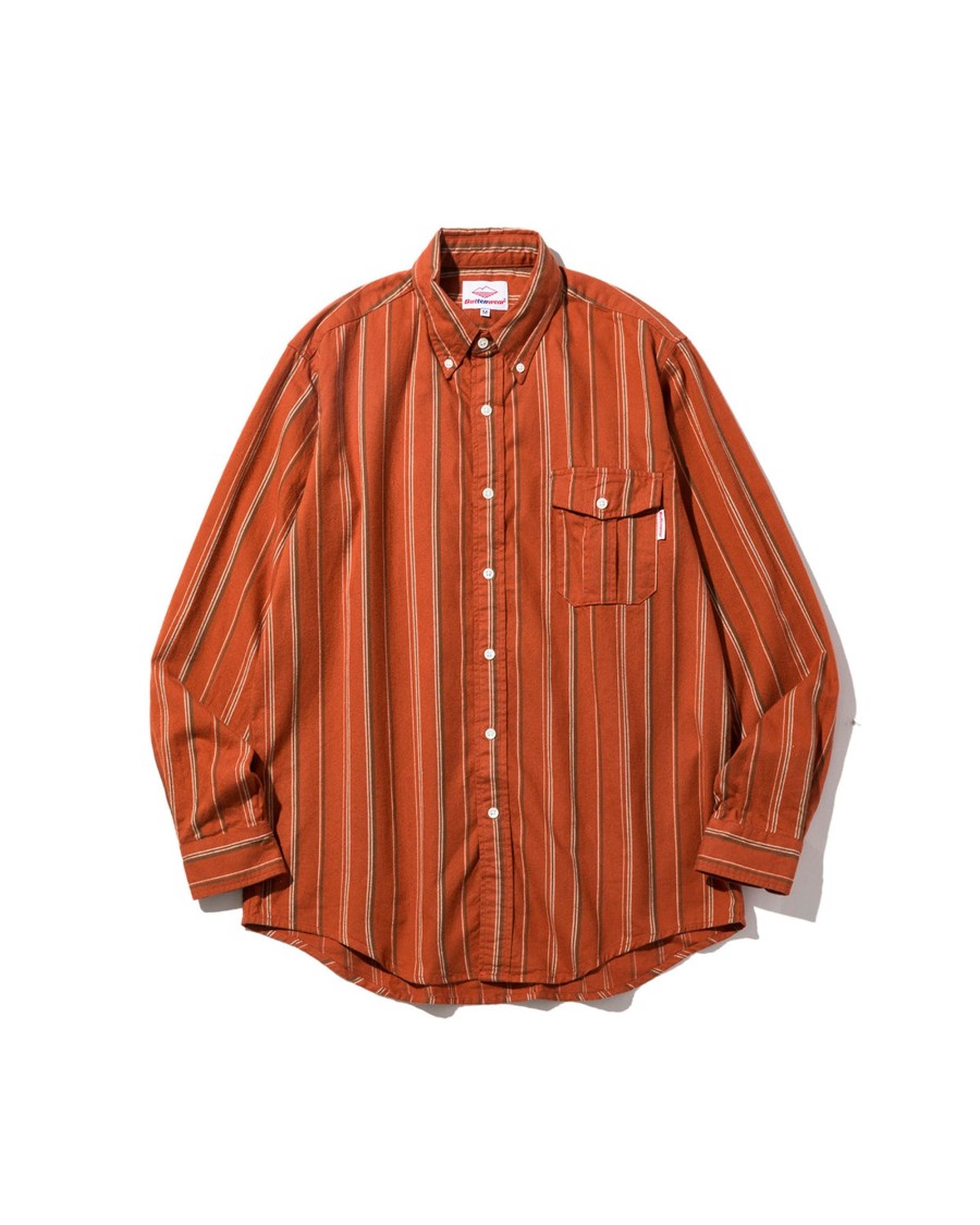 Men Battenwear Shirts | Bd Scout Shirt Brown Stripe