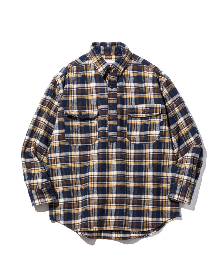 Men Battenwear Shirts | Lumberjack Pullover Navy Plaid