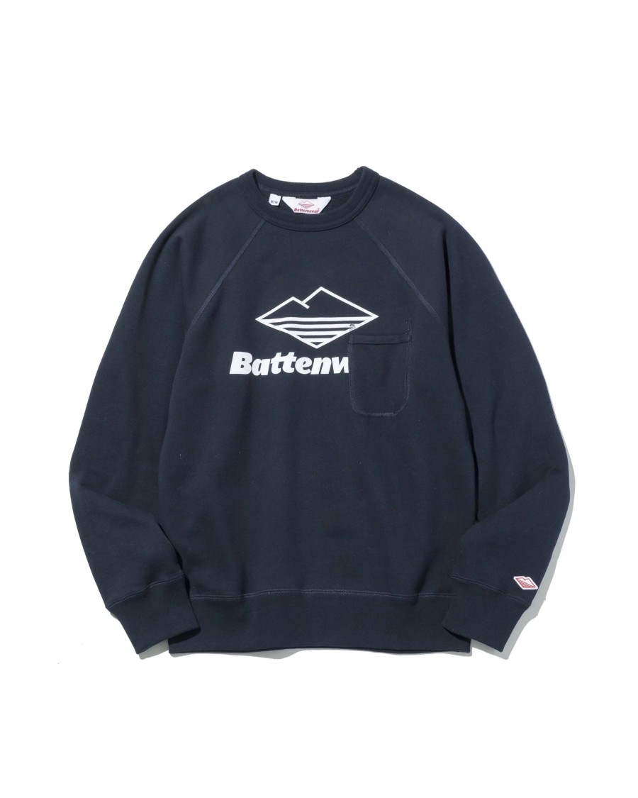 Men Battenwear Fleece | Team Reach-Up Sweatshirt Midnight Navy