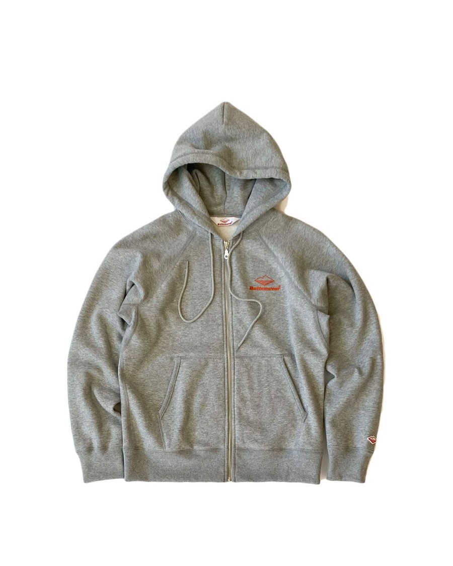 Men Battenwear Fleece | Team Reach-Up Zip Hoody/Heather Grey