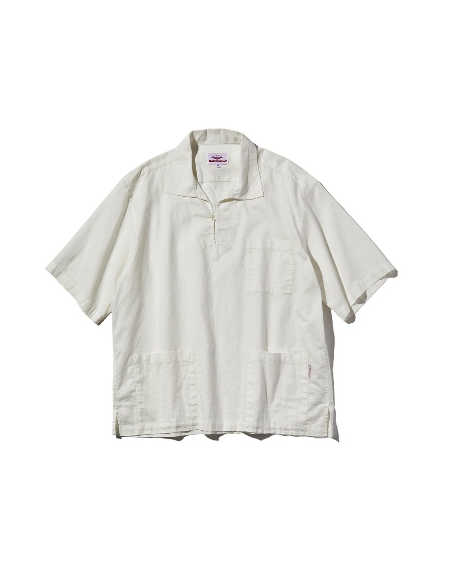 Men Battenwear Shirts | Topanga Pullover White