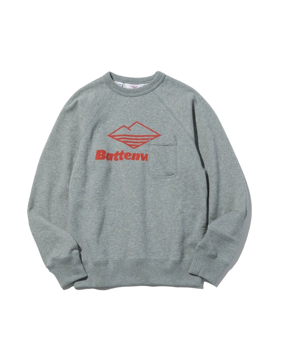 Men Battenwear Fleece | Team Reach-Up Sweatshirt Heather Grey