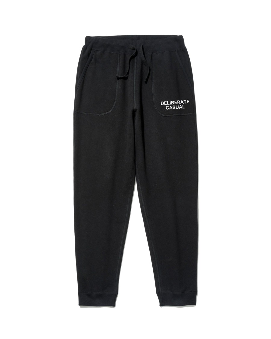 Men Battenwear Fleece | Deliberate Casual Step-Up Sweatpants Black