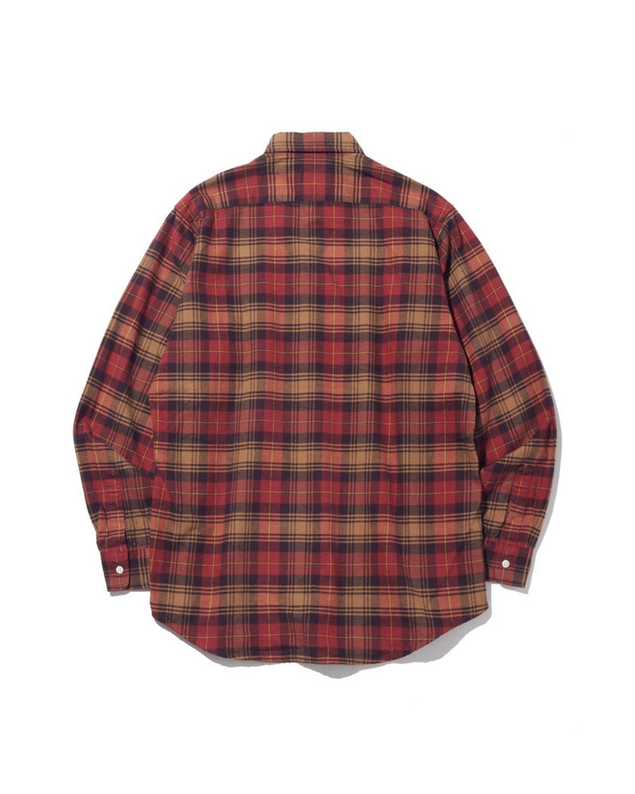 Men Battenwear Shirts | Bd Scout Shirt Red Brown Plaid