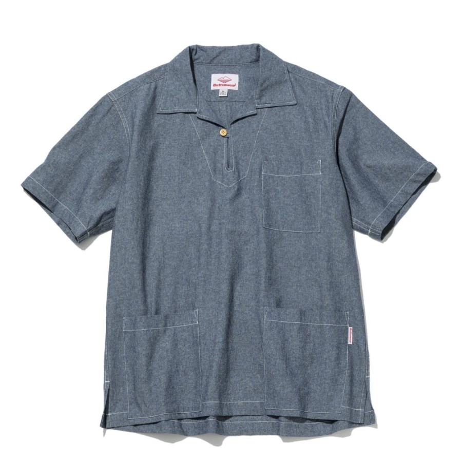 Men Battenwear Shirts | Topanga Pullover Chambray Blue