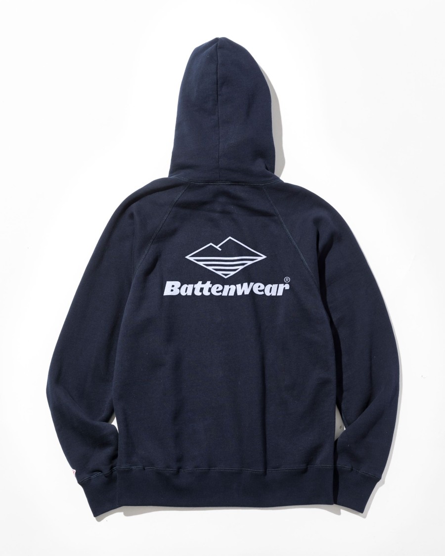 Men Battenwear Fleece | Team Reach-Up Hoody (Print B) Midnight Navy