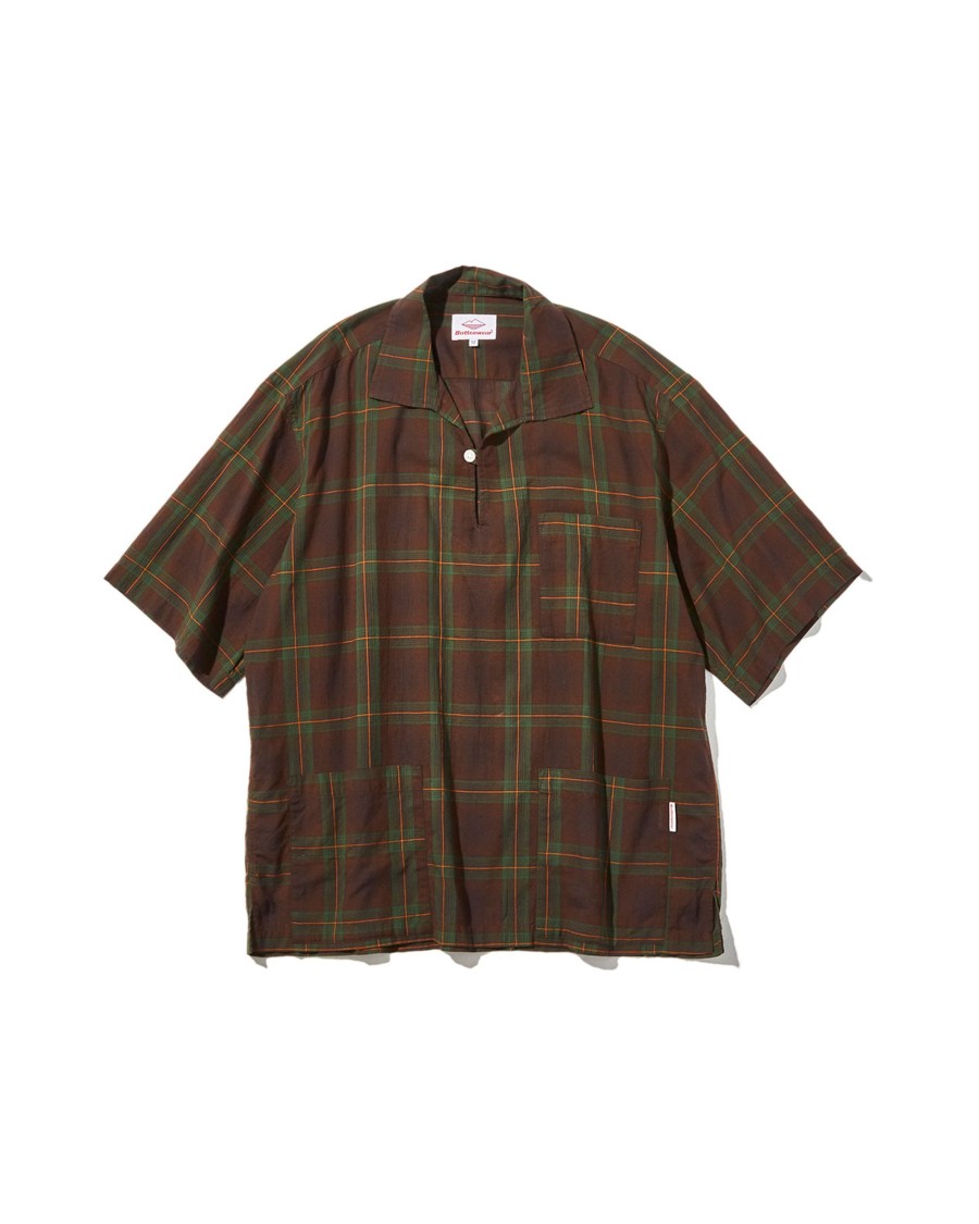 Men Battenwear Shirts | Topanga Pullover Brown Plaid