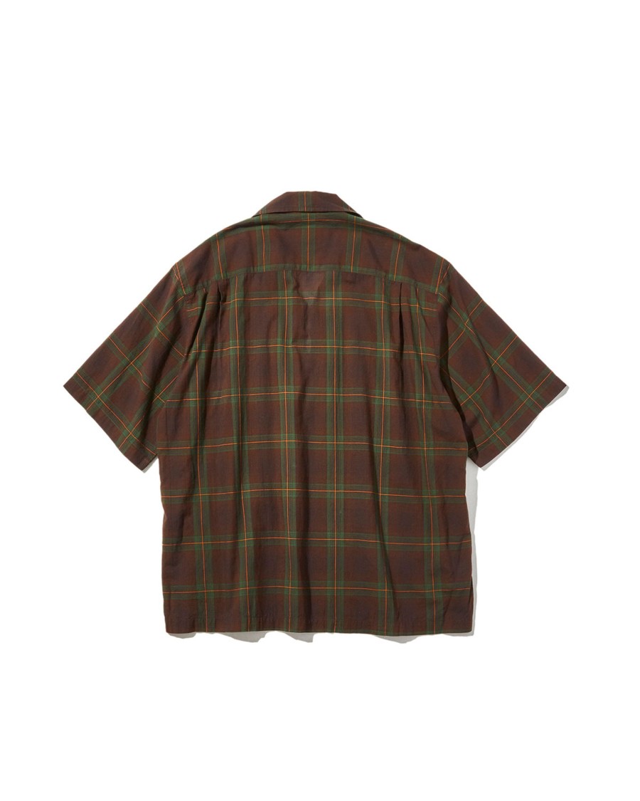 Men Battenwear Shirts | Topanga Pullover Brown Plaid