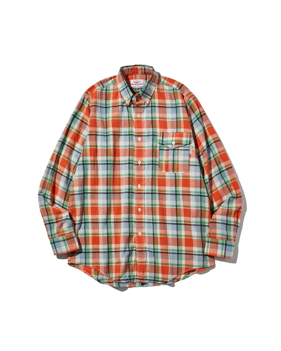 Men Battenwear Shirts | Bd Scout Shirt Salmon Plaid