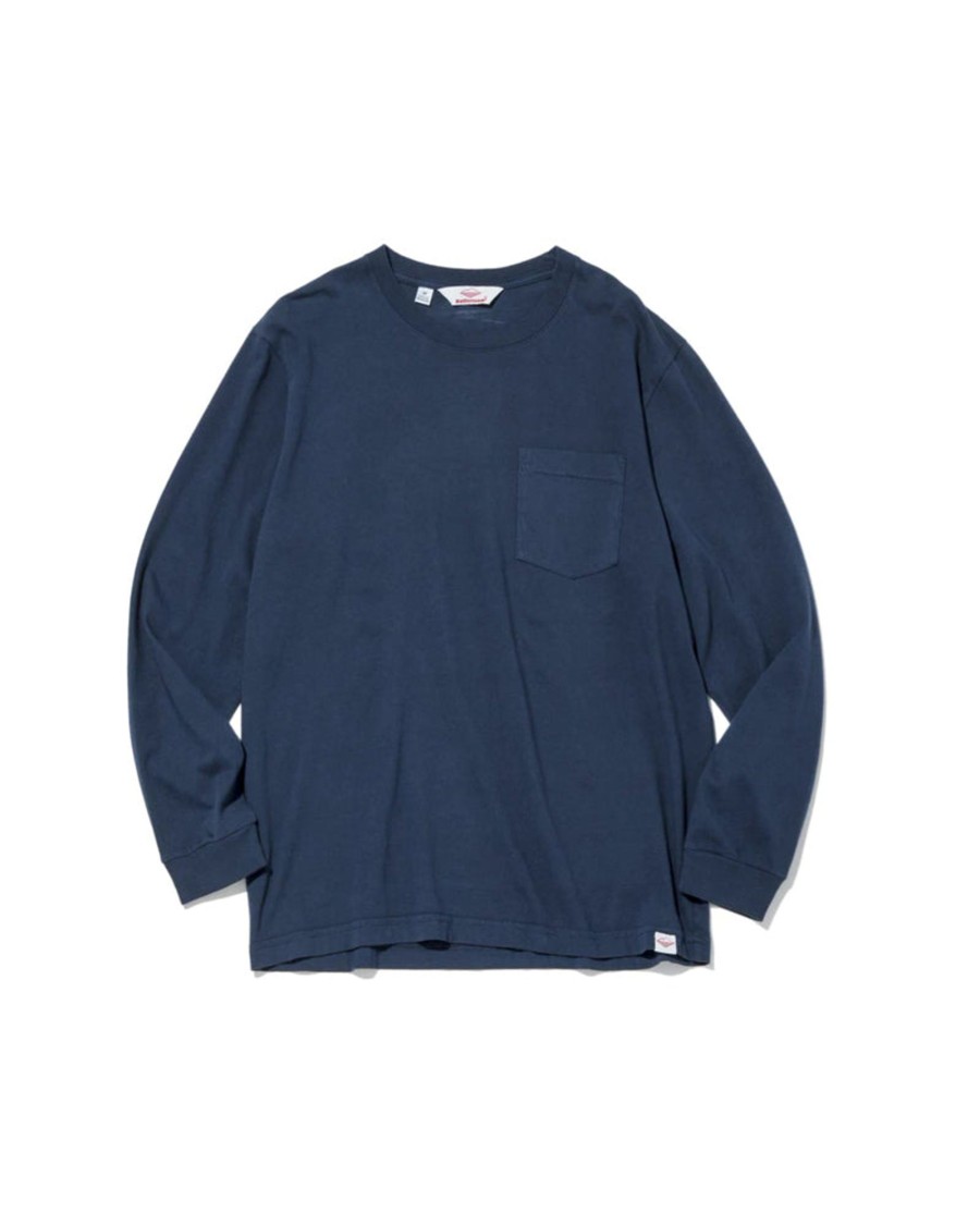 Men Battenwear Tees | L/S Pocket Tee Navy