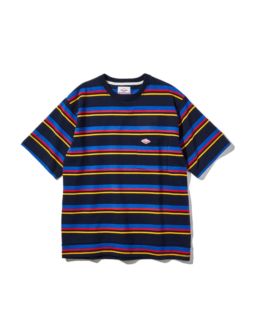 Men Battenwear Rugby | Pocket Rugby Tee/Multi Stripe Multi-Stripe