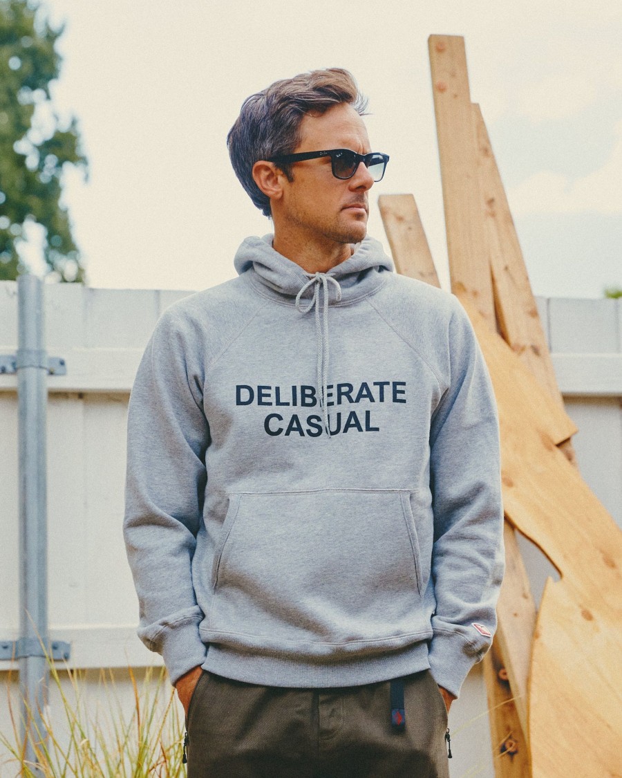 Men Battenwear Fleece | Deliberate Casual Reach-Up Hoody Heather Grey