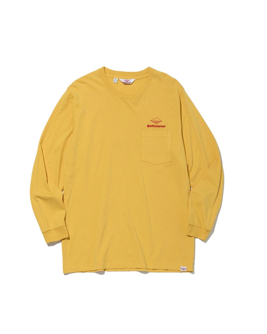 Men Battenwear Tees | Team L/S Pocket Tee Mustard