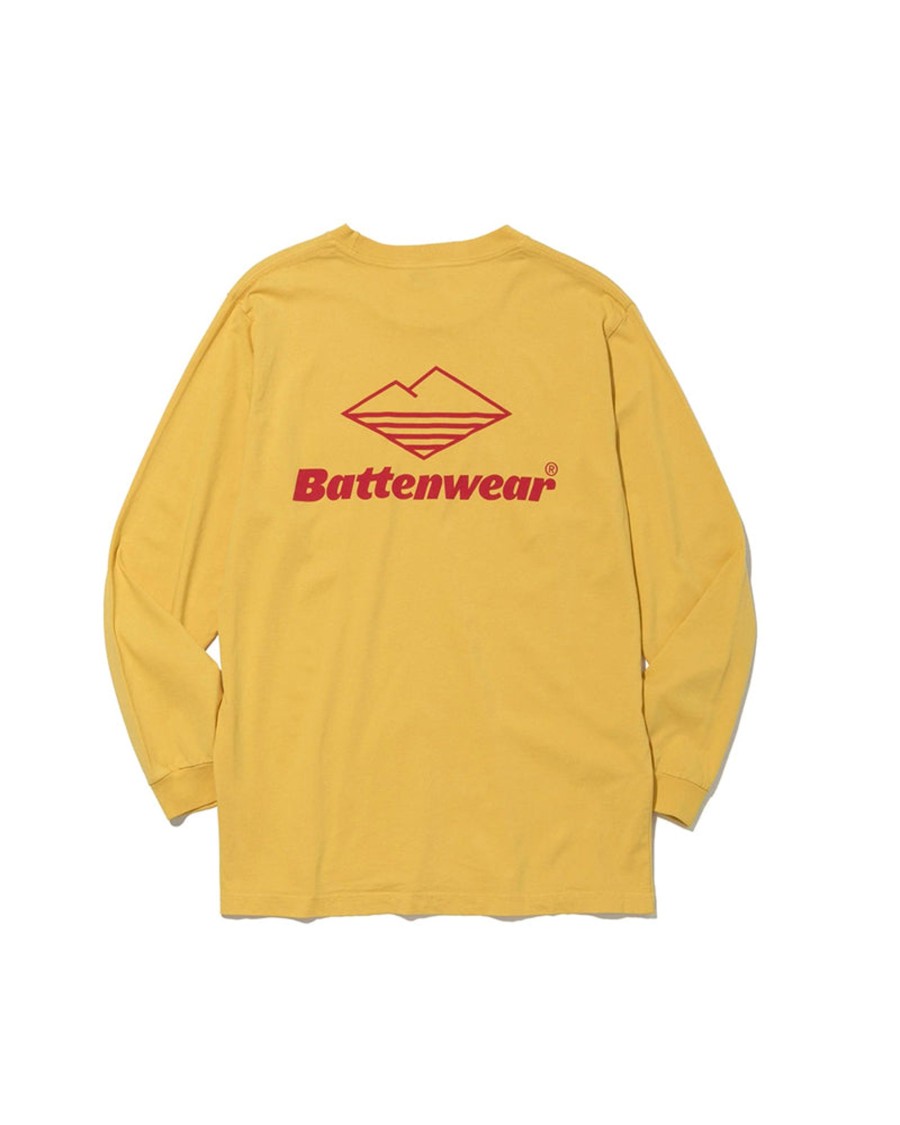 Men Battenwear Tees | Team L/S Pocket Tee Mustard