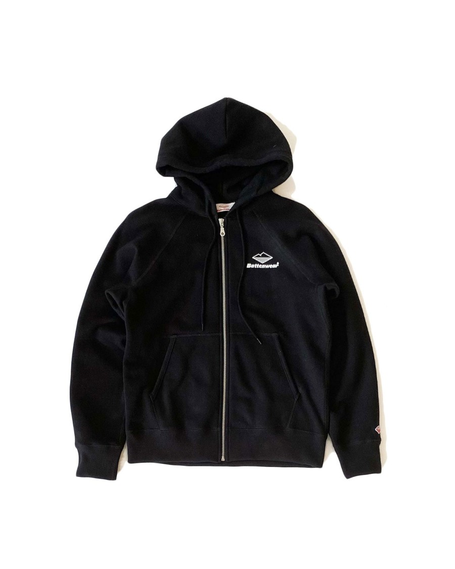 Men Battenwear Fleece | Team Reach-Up Zip Hoody/Black