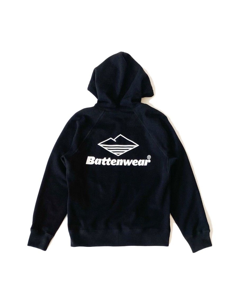 Men Battenwear Fleece | Team Reach-Up Zip Hoody/Black