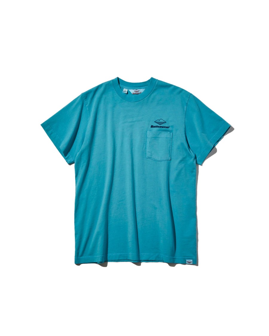 Men Battenwear Tees | Team S/S Pocket Tee/Aqua