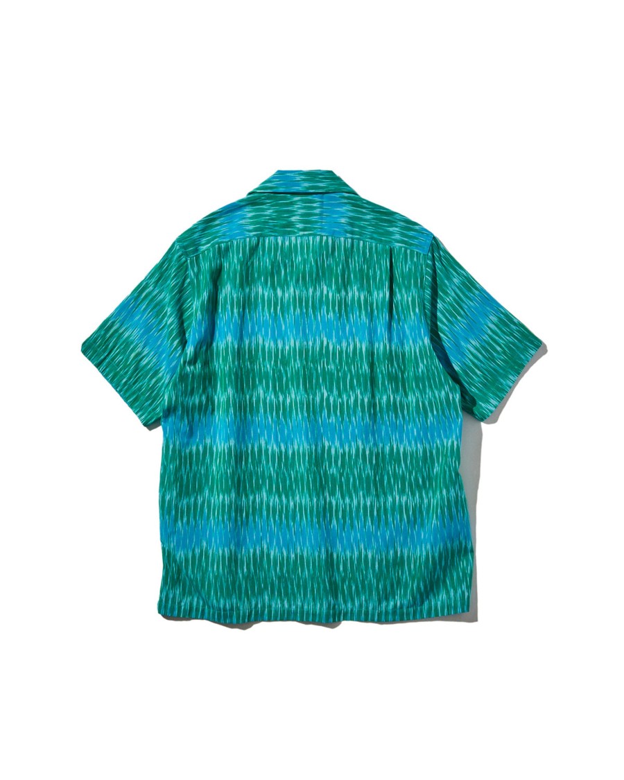 Men Battenwear Shirts | Five Pocket Island Shirt Green Ikat