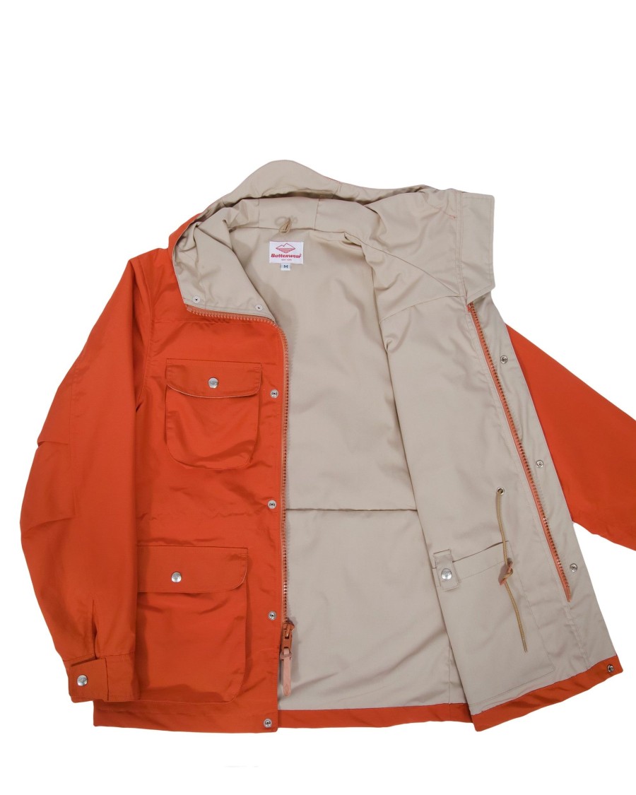 Men Battenwear Heavy Outerwear | Travel Shell Parka Orange X Putty