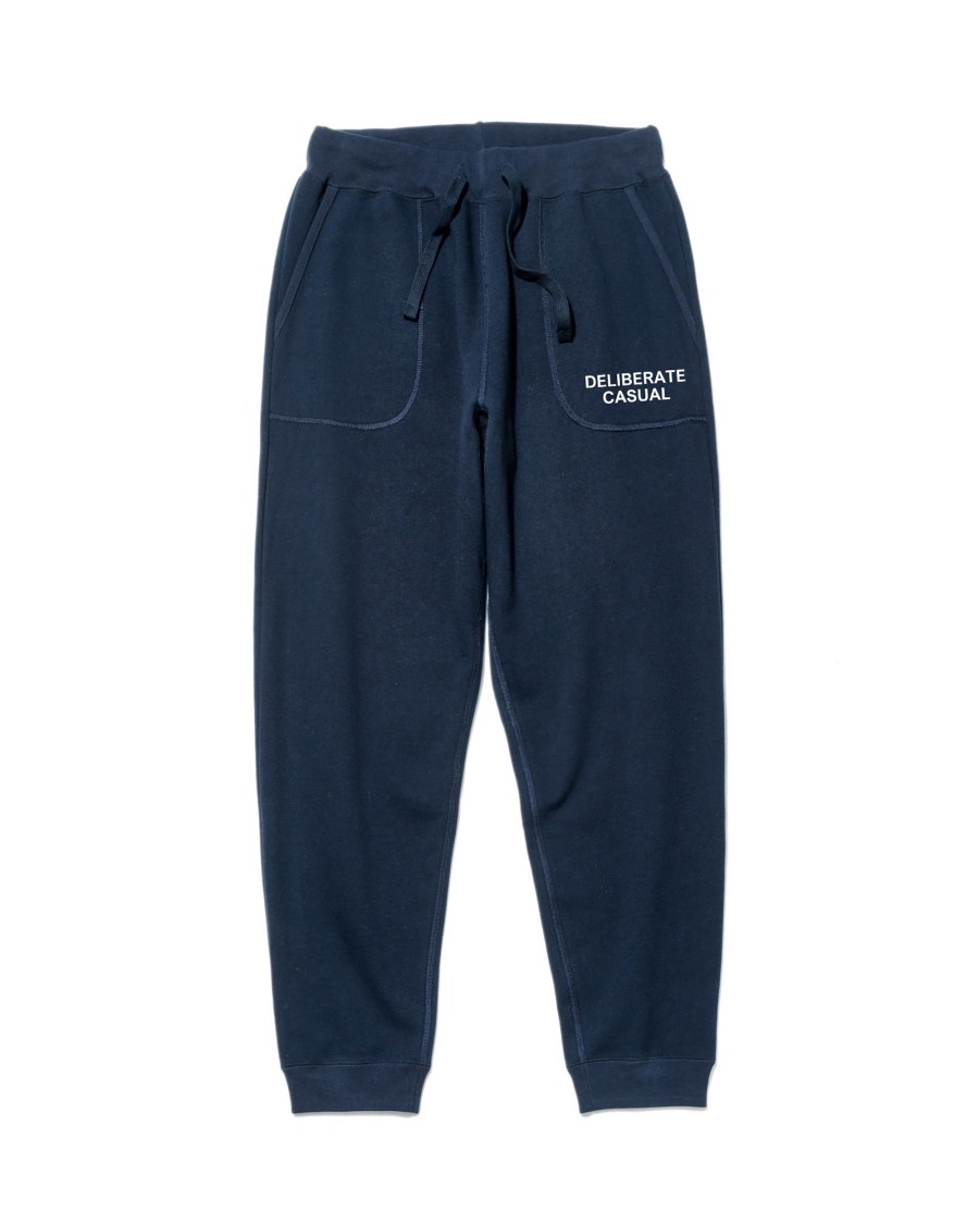 Men Battenwear Fleece | Deliberate Casual Step-Up Sweatpants Midnight Navy