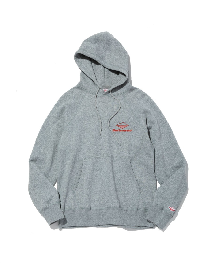 Men Battenwear Fleece | Team Reach-Up Hoody (Print B) Heather Grey